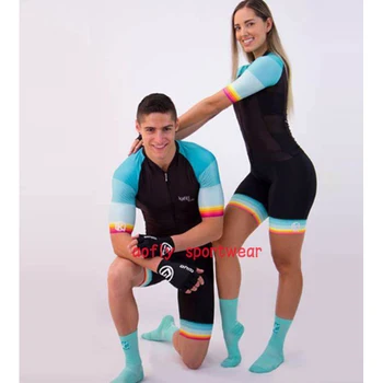 2020 kafitt Par cykling bære korte Ærmer cykling, Triathlon dragt tøj Cykling Skinsuit sæt Maillot Ropa Ciclismo sommer