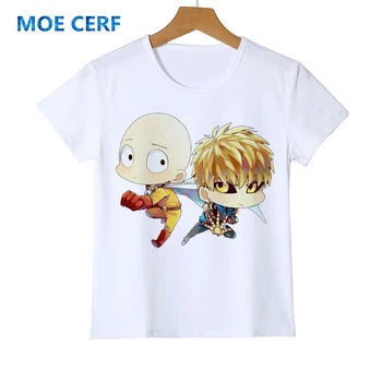 Saitama Oppai t-shirt, Barn, En Punch Mand Hero T-shirt Sommer Mode Tegnefilm Sommeren funny Boy Piger Baby toppe tee Y12-6