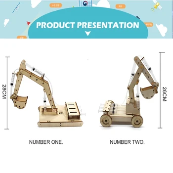 STEM Legetøj til Børn Uddannelsesmæssige Eksperiment med Videnskab Teknologi Toy Sæt DIY Hydrauliske Gravemaskine Model Puslespil Malet Kids Legetøj