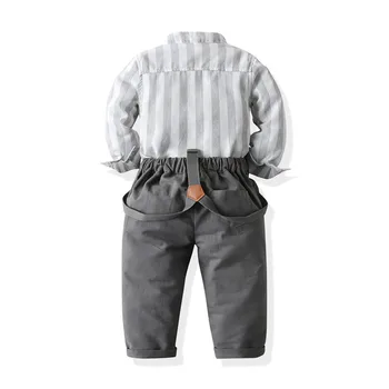 2020 Fashion børnene dreng langærmet stribet t-shirt+hofteholder nyfødte Lange ærmer boy tøj herre, passer til 1-7Y
