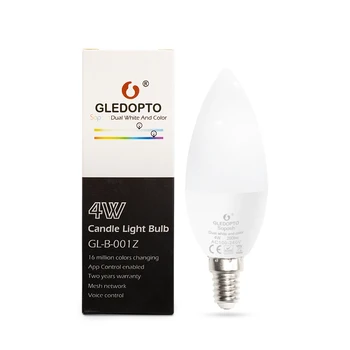 ZIGBEE LED Pære E14 E12 4W RGBCCT Candle Light ZLL Smart APP Control Link AC 110V 220V 230V LED Lampe Arbejde med Amazon Echo Plus