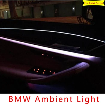 Fire Indvendige Døre-Panel+ - kontrol LED Dekorative Trim Lys Atmosfære Lys for bmw f10 f20 f34 f36 e46 e90 G30 x1 x3 x5