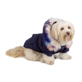 Vinter Varm Hund Tøj Luksus Pels Hund Coat Hoodies for Små og Mellemstore Hund Vindtæt Pet Tøj Fleece Foret Hunde Jakke