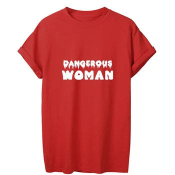 ONSEME Farlig kvinde Breve udskrive Sjove t-shirts bomuld kvinder Kausale Sommeren Kvindelige t-shirt ensfarvet kort tshirt top Q-236