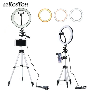 10tommer Selfie Ring Lys med 360 til 1035mm Letvægts Kamera Stativ Stå For Makeup Live Stream Youtube Fotografering Ringlight