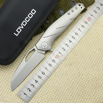 LOVOCOO APOLOGET flip folde kniv S35VN blade titanium håndtag camping jagt lomme kniv udendørs overlevelse taktik EDC værktøjer