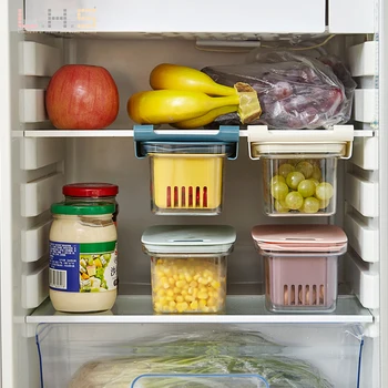 Køkken Gennemsigtig opbevaringsboks til Opbevaring af grøntsager og frugt Forseglet Hjem Arrangør Mad Beholder Køleskab opbevaringsboks