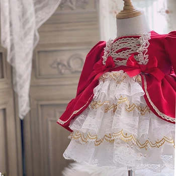 Spansk Kjole Piger Baby Lolita Princess Ball Gown Børn Fødselsdag Kjoler til nytår 2021 Boutique-Kids Tøj