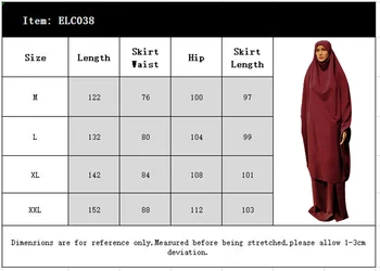 Muslimske Hijab Abaya 2 stykker Kjole Islamiske Bøn Beskedne Fuld Dækning Mellemøsten Arabiske Kvinder Robe Maxi Kaftan Khimar