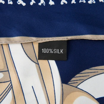 POBING Twill Silke Firkantet Tørklæde Kvinder Luksus Spanien Kæde Kraniet Print Tørklæder&Wraps Mærke Hijab Foulard Bandana Kæmpe Halstørklæde