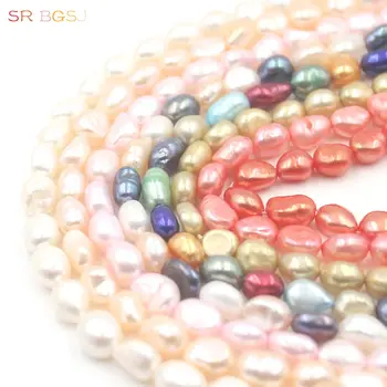 Gratis Forsendelse Vælg Farve 8x10mm Uregelmæssige Freeform Form Naturlige Ferskvands Perle Løse Perler Til smykkefremstilling Strand 15