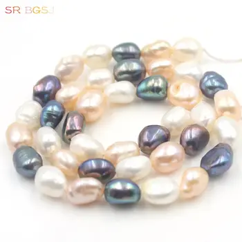 Gratis Forsendelse Vælg Farve 8x10mm Uregelmæssige Freeform Form Naturlige Ferskvands Perle Løse Perler Til smykkefremstilling Strand 15