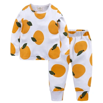 RQ-260 Nye Nattøj til piger drenge Casual pyjamas Foråret Lange ærmer T-shirt + Bukser 2 stk. Børns kostumer søde tøj