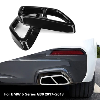 2 Stk. Bil Rustfrit Stål af Høj Temperatur Modstand Anti-Rust Sort Udstødning Udstødnings Dække Trim til BMW 5-Serie G30 2017-2018