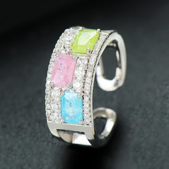 GODKI Berømte Nyt Design, Luksus Micro CZ Zircon Krystal Brude Bryllup Dubai Smykke Sæt 2stk Trendy Damer Dame Armbånd/Ring