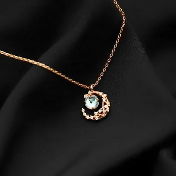 Nye Fashion Kvinder Smykker Crescent Vedhæng Moon-Halskæde 925 sterling Sølv Smykker i Bedste Kvalitet