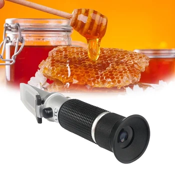 Biavl værktøjer Honning Refraktometer for Honning Fugt Brix og Baume, 3-i-1 Bruger, 58-90% Brix Skala Ringede biavl Forsyninger