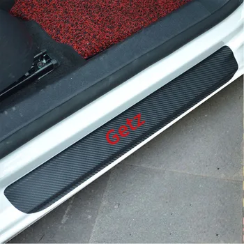 4STK carbon fiber vinyl klistermærke Bil Dør Karmen Scuff Plate for Hyundai Getz Dele Tilbehør