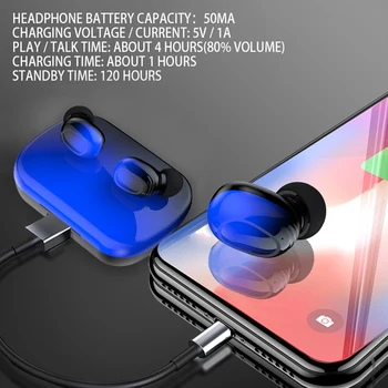 Erilles nye bluetooth hovedtelefon digital touch mobile power bluetooth-headset med LED power displayet fjerne støj reduktion