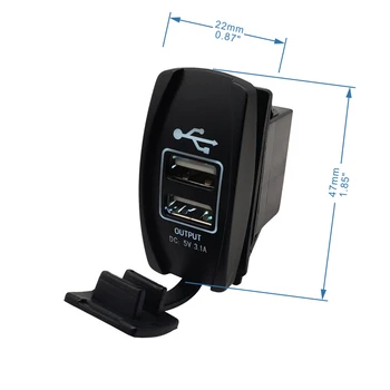 12V 24V USB Bil Oplader til cigarettænderen, Power Adapter 12-24V 3.1 Dual USB Oplader til Bil, Båd, Motorcykel, Lastbil ATV