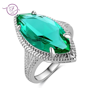 Top Kvalitet, Luksus Ringe Til Kvinder 925 Sterling Sølv Smykker, mænds Øjne Design Grønne Spinel Party Ring Engros DropShipping