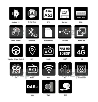 Bilen Multimedia-Afspiller Android 10 GPS-Autoradio 2 Din 7 