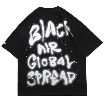 2021 Reflekterende Brev Print Harajuku T-shirts Streetwear Sommeren Hip Hop t-shirt Mænd Løse Korte Ærmer Bomuld, Tops Tees