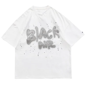 2021 Reflekterende Brev Print Harajuku T-shirts Streetwear Sommeren Hip Hop t-shirt Mænd Løse Korte Ærmer Bomuld, Tops Tees