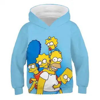 Børn Hættetrøjer 2020 Vinter Varm Simpson Homer Tegnefilm Mode Pullover Barn, Teenager, Drenge, Piger Tegnefilm Casual Sweatshirt