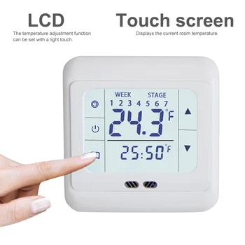 Hjem Termoregulator Touch Screen Varme Termostaten For Varmt Gulv, El-Varme System Temperatur Controller Varmelegeme