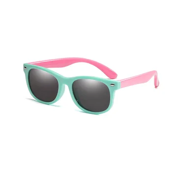 Gummi ramme Polariseret Kids Solbriller med Sagen Drenge Piger Silikone Sikkerhed Sol Briller Gave Til Børn, Baby UV400 Gafas