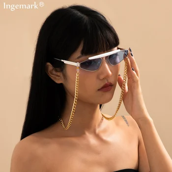 Vintage Aluminium Optiker Kæder Kvinder Solbriller Holder NecklaceReading Briller Glat Link Lanyard Kvast Briller Tilbehør