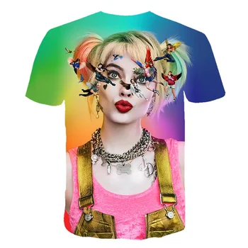 Nye Sjove Kvindelige Klovn T-Shirt Mænd og Kvinder Skjorte Top 3D-Harajuku Tegnefilm Harley Quinn T-Shirt Film Selvmord Trup Shirt