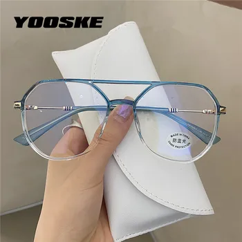 YOOSKE TR90 Computer-Briller, der Rammer Mænd Blå Lys Blokering Briller til Kvinder Unikke Dobbelt Stråle Nærsynethed Ramme Bluelight Linse