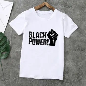 Sommeren 2020 Kids Skjorte Kortærmet Drenge Tøj Black Liv Sagen Nyhed Piger Toppe Harajuku Tshirt Pige Mode Besætning Hals