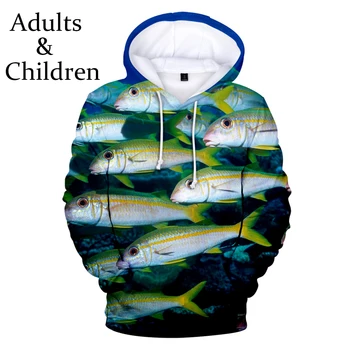 Populære 3D printet Smuk fiskeri natur drenge piger casual pullovere fisk mand kvinde mode, børn, børne sweatshirt pels