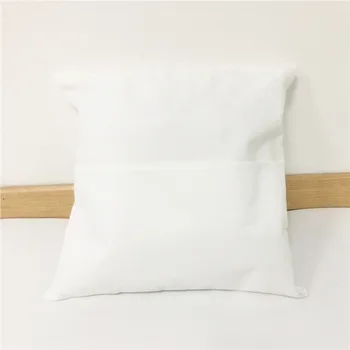 30stk/masse Tomme Monogram pudebetræk 40*40cm Bog Pocket Pillow Cover Beige Hvid DIY Polyester Linned Pude Dække Home Decor