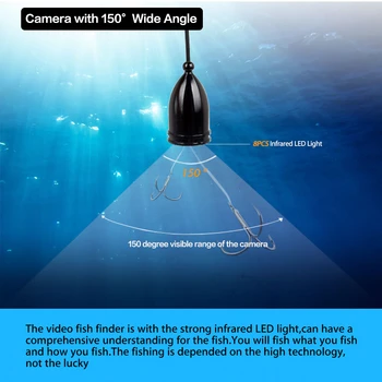 Eyoyo EF05PRO fishfinder Undervands Fiskeri Kamera 1000TVL Skærmen 8stk Infrarød Lampe Kamera Til Fiskeri 8500mAh Batteri Is Fis