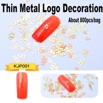 Om 800pcs\taske Tynd Logo Metal Negle Dekorationer, Blomster Brev Legeringen Smykker Decals DIY Manicure Kunst