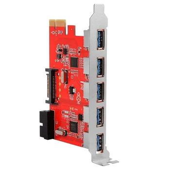 5 Ports USB 3.0 Hub PCI-E-Kort-Adapter Omformer med 20 Pin SATA-Stik Høj Hastighed PCI-E-Kort Converter Computer Tilbehør
