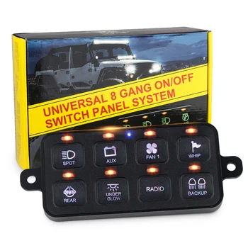 8 Bande LEDET Switch Panel Bil Lastbil DC12V-24V Programmerbare For telefonen kontrol Download Montering Software Power System Switch Panel