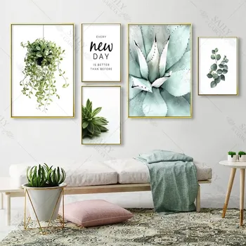 Grøn Plante Eukalyptus Plakat Print Saftige Væg Kunst, Lærred Maleri Nordiske Positivt Billede til stuen Moderne Hjem Decor