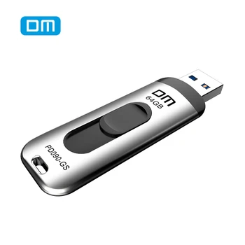 DM PD090 USB-Flash-Drev, 128GB Metal Pendrive High Speed USB 3 .0 Memory Stick 64GB pen-Drev Reelle Kapacitet er 16 GB Skrift 10MB-60MB
