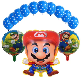 13PCS/ Masse 65 * 45cm Super Mario Folie Ballon 12 Tommer Rød Blå Prik Latex Ballon Til Fødselsdag Indre Børns Gave Glob