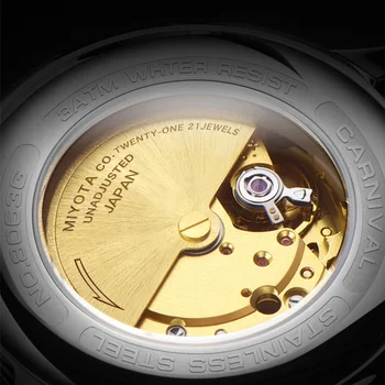 MIYOTA2020 mænds mekaniske ure, luksus mærke Karneval automatisk mænd ure guld militære reloj hombre safir vandtæt sport
