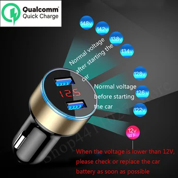 3.1 EN 5V Universal Dual USB biloplader Med LED Display for MINI Cooper Cabriolet ClubMan Coupe ContryMan JCW PACEMAN