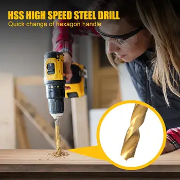 13Pcs Tømrer HSS Bor Lidt Træbearbejdning Boring Værktøjer til Træ Hul Tømrer Lige Hul Boring Varige Leverancer