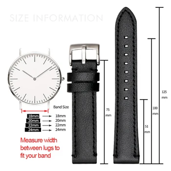 BEAFIRY18mm 20mm 22mm 24mm Ur Band Kalv Læder urrem Håndlavet Watchbands Armbånd Til Samsung, Huawei