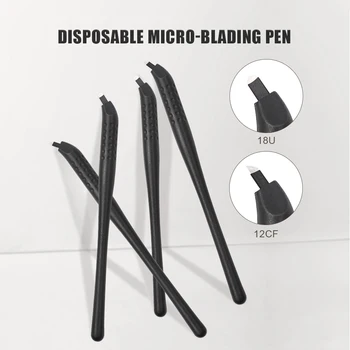 Biomaser Microblading Pen Med 18U Shap Pins Mikro Blade Permanent Makeup Broderet Øjenbryn Tatoveringer Manuel Pen Tebori Maskine