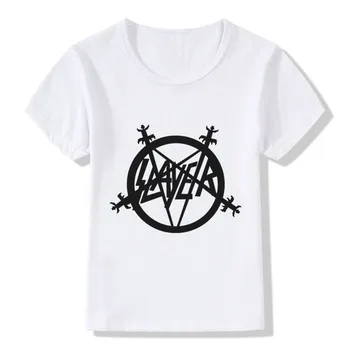 Børn Speed Metal Slayer Print T-Shirts, Børn Sommer Toppe Piger Drenge Cool kortærmet T-shirt Afslappet Rock Baby Tøj,ooo516